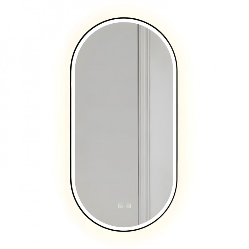 LUSTRO ŚCIENNE LED OVL 50x100cm Czarne