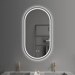 LUSTRO ŚCIENNE LED OVL 50x100cm Czarne