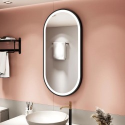 LUSTRO ŚCIENNE LED OVL 50x100cm Czarne