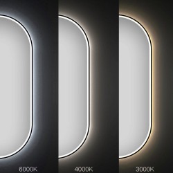 LUSTRO ŚCIENNE LED OVL 50x100cm Czarne
