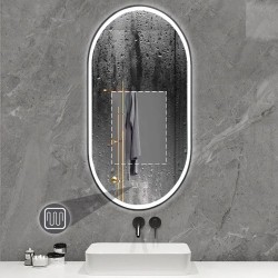 LUSTRO ŚCIENNE LED OVL 50x100cm Czarne