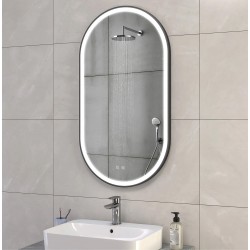 LUSTRO ŚCIENNE LED OVL 50x100cm Czarne