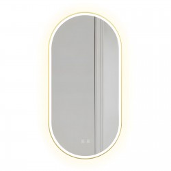 LUSTRO ŚCIENNE LED OVL 50x100cm Złote Szczotkowane