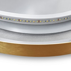 LUSTRO ŚCIENNE LED OVL 50x100cm Złote Szczotkowane