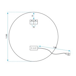 LUSTRO ŚCIENNE LED 50cm BAS