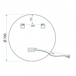 LUSTRO ŚCIENNE LED 70cm MMJ Black