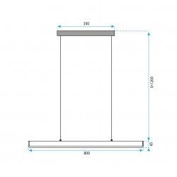 Lampa sufitowa wisząca Led APP1447-CP Czarna 80cm
