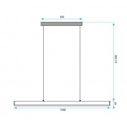 Lampa sufitowa wisząca Led APP1448-CP Czarna 100cm