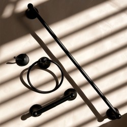 Wieszak łazienkowy RING 332867A Czarny RETRO