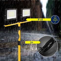 Halogen LED budowlany na statywie RSL006-2x100N