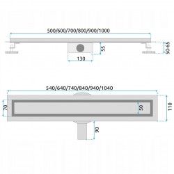Odpływ Liniowy Rea Neox Pro Stal Szczotkowana 60