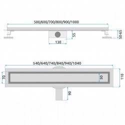 Odpływ Liniowy Rea Neox Pro Stal Szczotkowana 70