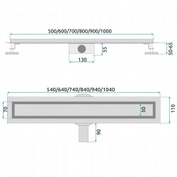 Odpływ Liniowy Rea Neox Pro Stal Szczotkowana 90
