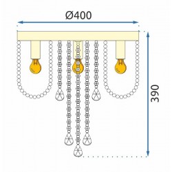 Lampa kryształowa plafon APP1625-3C