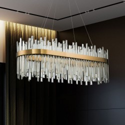 Lampa sufitowa kryształowa APP1513-CP80 Złota