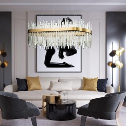 Lampa sufitowa kryształowa APP1513-CP80 Złota