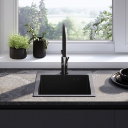 Zlewozmywak stalowy REA Leo 40 Czarny