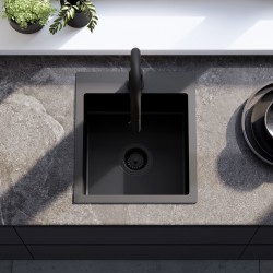 Zlewozmywak stalowy REA Leo 40 Czarny