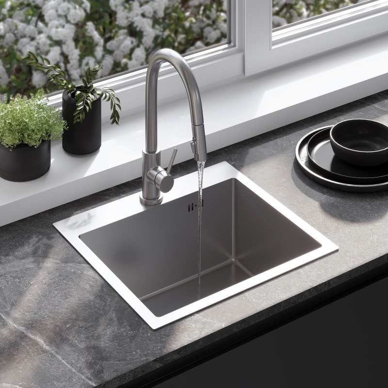 Zlewozmywak stalowy REA Leo 50 Nikiel szczotkowany