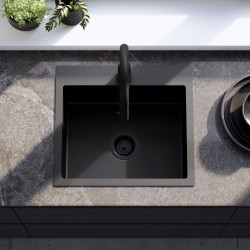Zlewozmywak stalowy REA Leo 50 Czarny