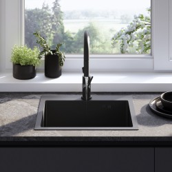 Zlewozmywak stalowy REA Leo 50 Czarny