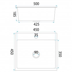 Zlewozmywak stalowy REA Leo 50 Czarny