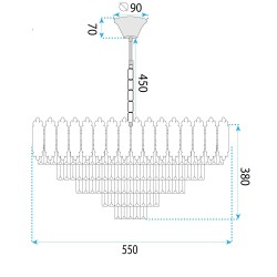 Lampa Wisząca z Kryształami G049-CP 60CM