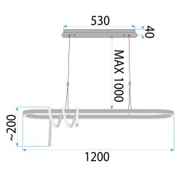 Lampa WISZĄCA LED LHJ040-CP 120 cm CZARNA