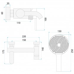 Bateria wannowa Rea Foster Złoty Szczotkowany