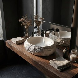 Umywalka nablatowa Rea Mika Ivory