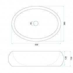 Umywalka nablatowa Rea Mika Ivory
