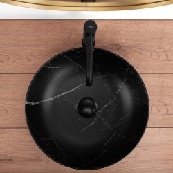 Umywalka nablatowa Rea Fibo czarna matowa