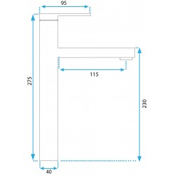 Bateria Umywalkowa REA PIXEL ZŁOTA Wysoka