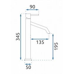 Bateria Umywalkowa REA LEVEL Szczotkowana Złota Wysoka