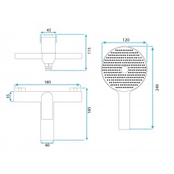 Bateria wannowa REA AVALON Złota Szczotkowana