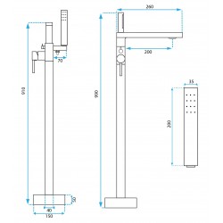 Bateria wannowa Rea Flores Czarna