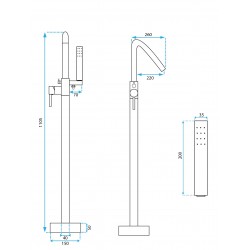 Bateria wannowa Rea ARAS chrom