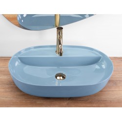 Umywalka REA Aura 61 L.Blue Shiny
