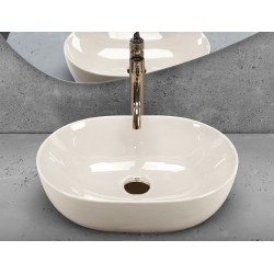 Umywalka nablatowa Rea LISA ECRU SHINY