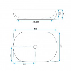 Umywalka nablatowa Rea LISA ECRU SHINY