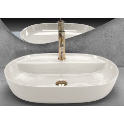 Umywalka REA Aura 61 Ecru Shiny