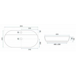 Umywalka REA Aura 61 Ecru Shiny