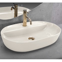 Umywalka REA Aura 61 Ecru Shiny