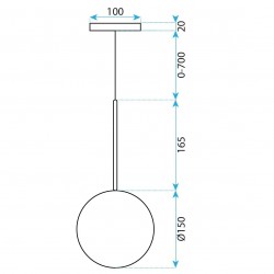 Lampa Sufitowa Wisząca Szklana Kula 15cm CHROM APP1681-1CP