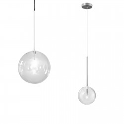 Lampa Sufitowa Wisząca Szklana Kula CHROM 20cm APP1684-1CP