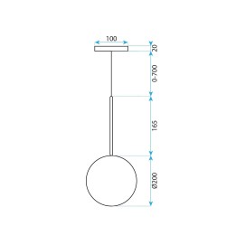 Lampa Sufitowa Wisząca Szklana Kula CHROM 20cm APP1684-1CP