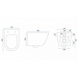 Misa WC podwieszana REA Carlo Mini Rimless Ecru