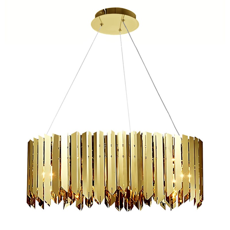 Lampa wisząca metalowa APP1764-8CP GOLD