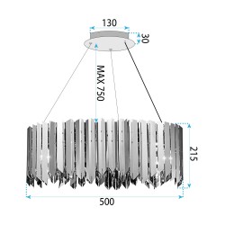 Lampa wisząca metalowa APP1764-8CP GOLD