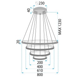 Lampa wisząca LHJ014-CP4 BLACK